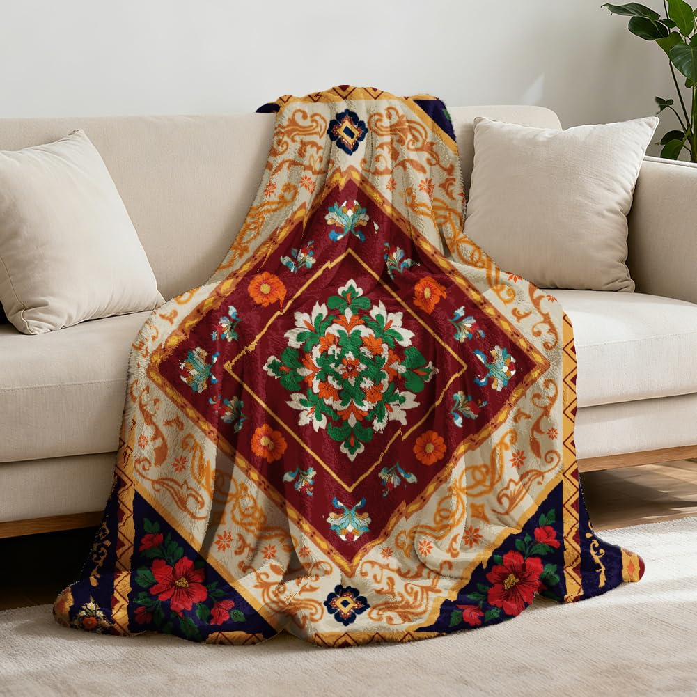 Plaid ethnique géométrique pour sublimer votre canapé ou accompagner vos soirées camping