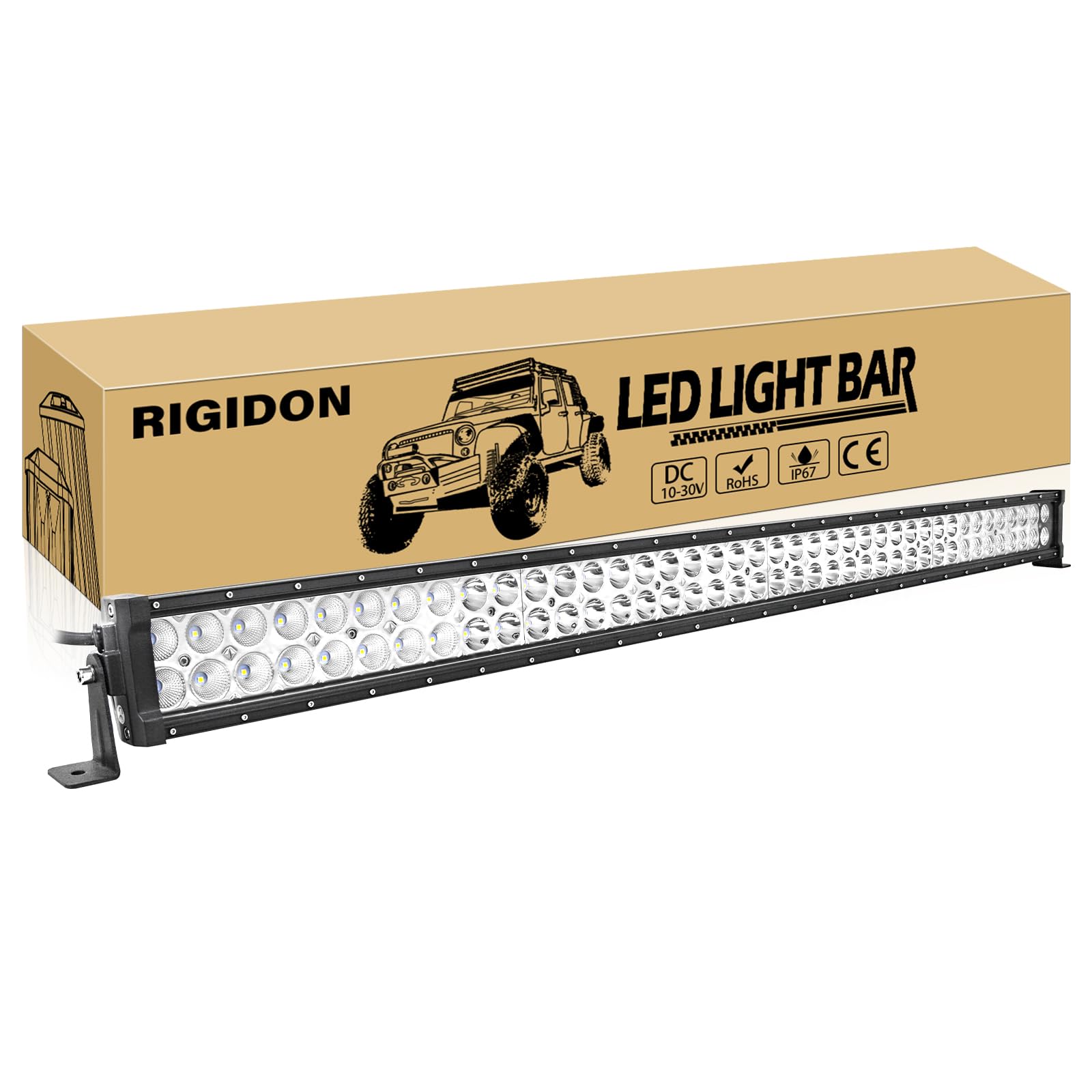 RIGIDON 42 Inch 240W Light Bar, Double Row Flood Spot Combo 24000LM LED Light Bar Waterproof Driving Boat Road LED Work Light for ATV UTV Truck