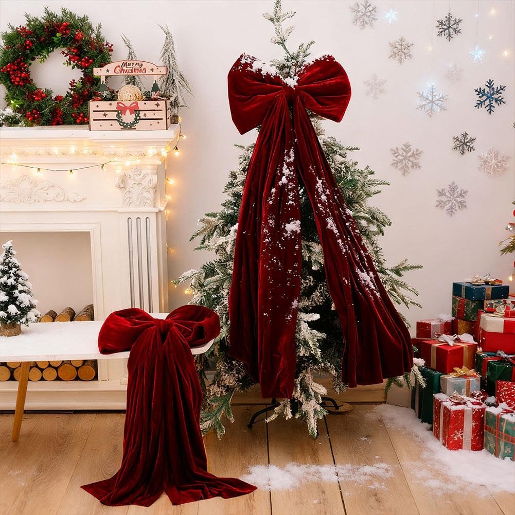 Pallina a forma di trottola con fiocco rosso per albero di Natale
