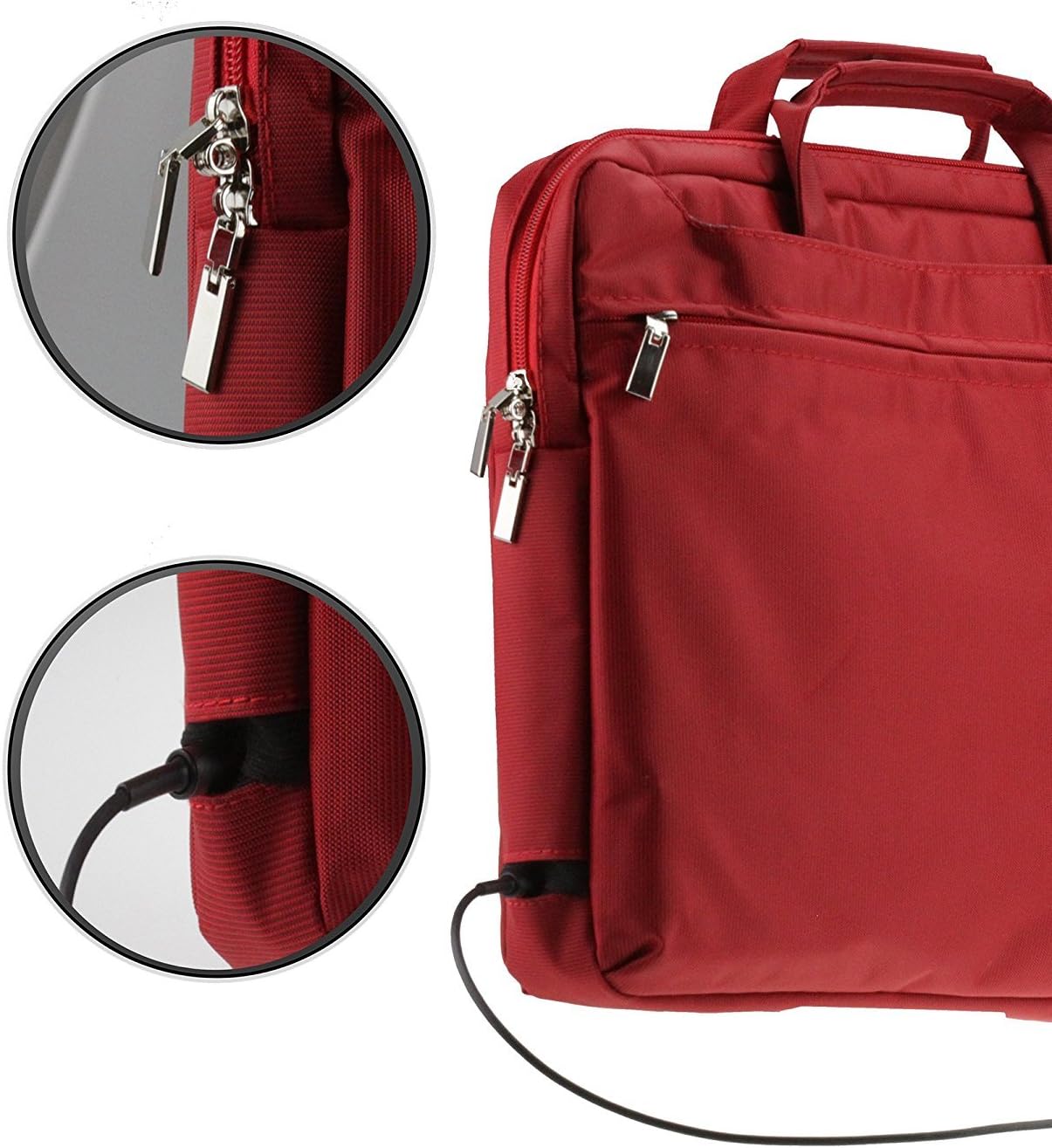 Navitech Red Sleek Premium Water Resistant Shock Absorbent Carry Bag Case Compatible With Lenovo Thinkpad E580