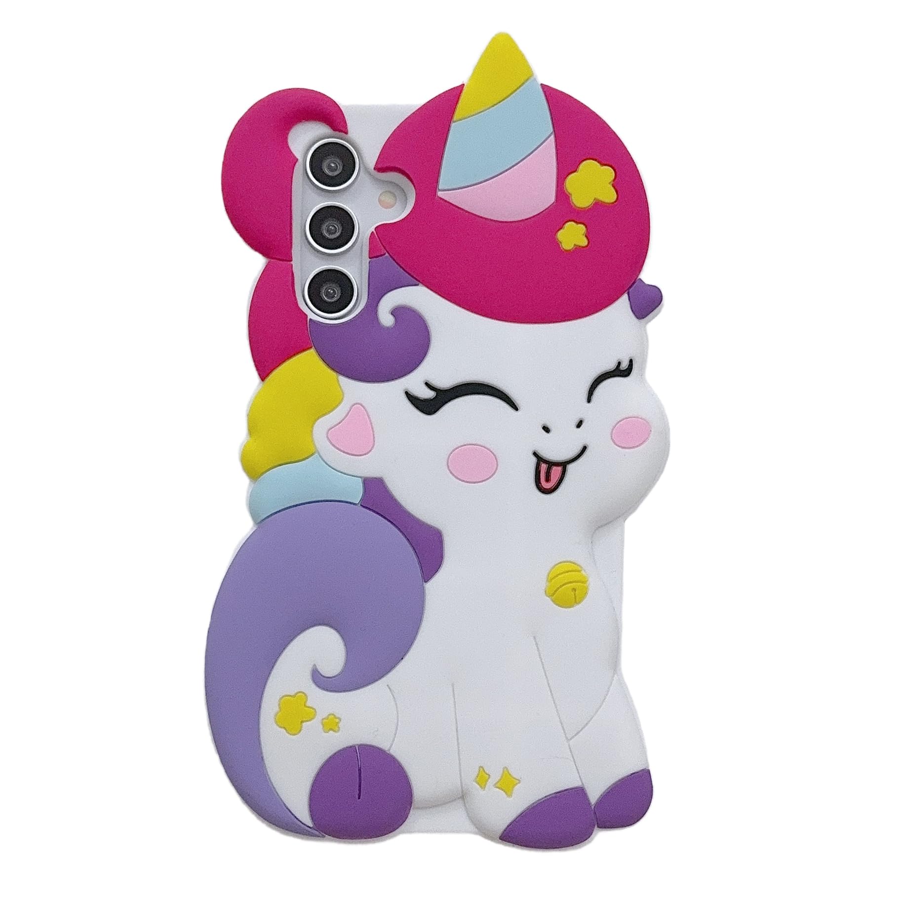3D Cute Unicorn Case,Cartoon Kawaii Fashion Character Unicorn Horse Kids Girls Women Soft Silicone Case for Samsung Galaxy A15 4G/5G 6.5 inch