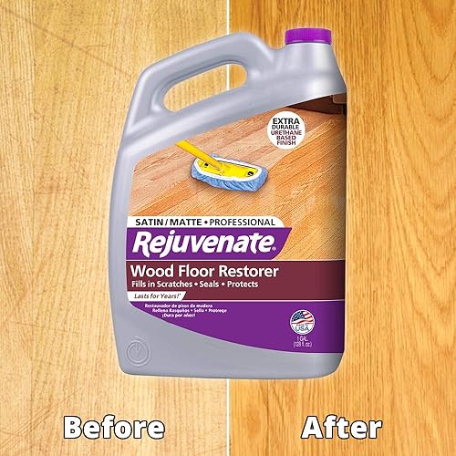 Miniatura 4 de Restaurador de pisos de madera profesional rejuvenecedor y pulido con acabado duradero Aplicación acabado satinado 128oz y limpiador de todo Fllors
