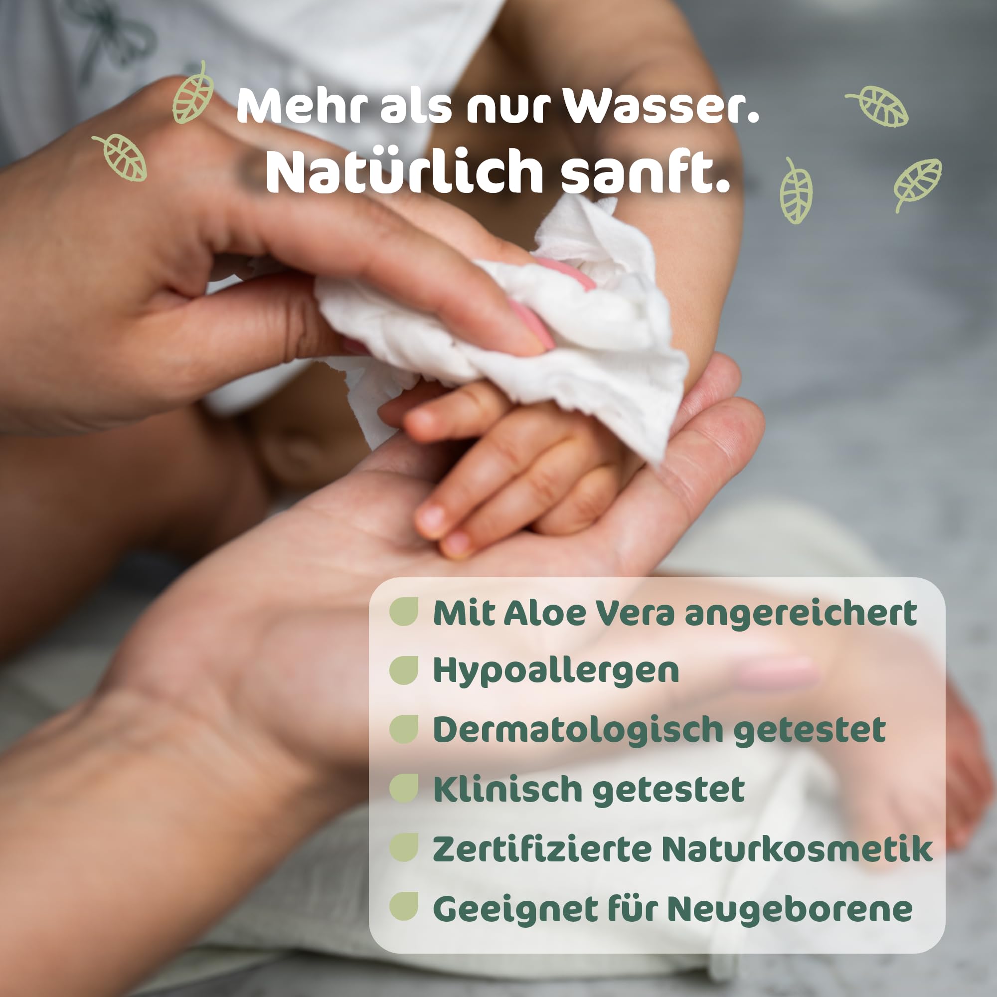 Naty Baby Feuchttücher Aloe Vera | 98% Wasser, hypoallergen & natürlich für empfindliche Haut | Parfümfrei & pflanzenbasiert | Sanfte Reinigung für Neugeborene und Babys | 672 Tücher (12 Packungen)