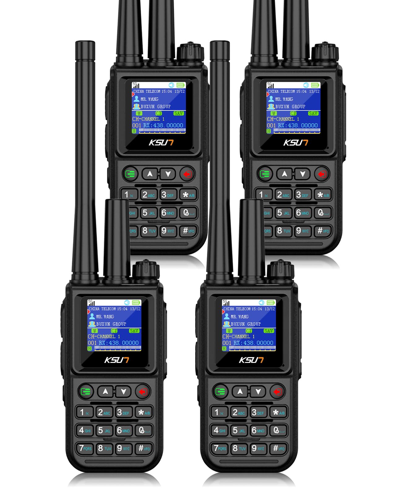 KSUN POC Radio with SIM Cards, Global Walkie Talkies Handheld Radios, Unlimited Range Cellular Network Rechargeable Push to Talk Over for Adults Hiking, 4 Pack CT80