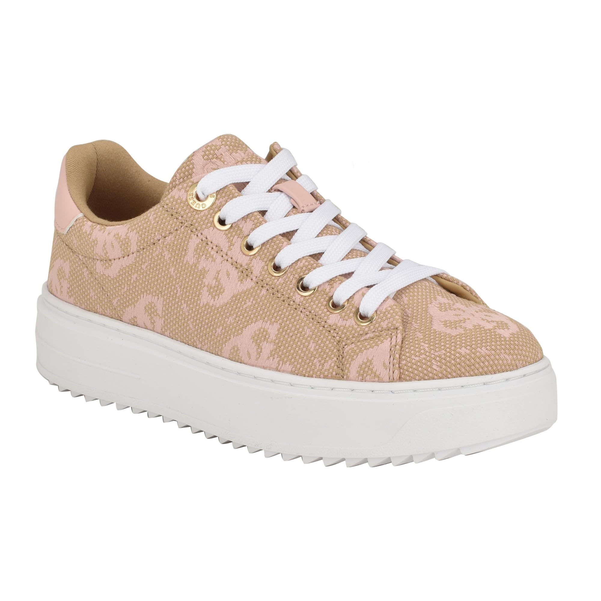 GUESS Women's Denesa Sneaker, Beige/Cameo 681, 8.5 UK