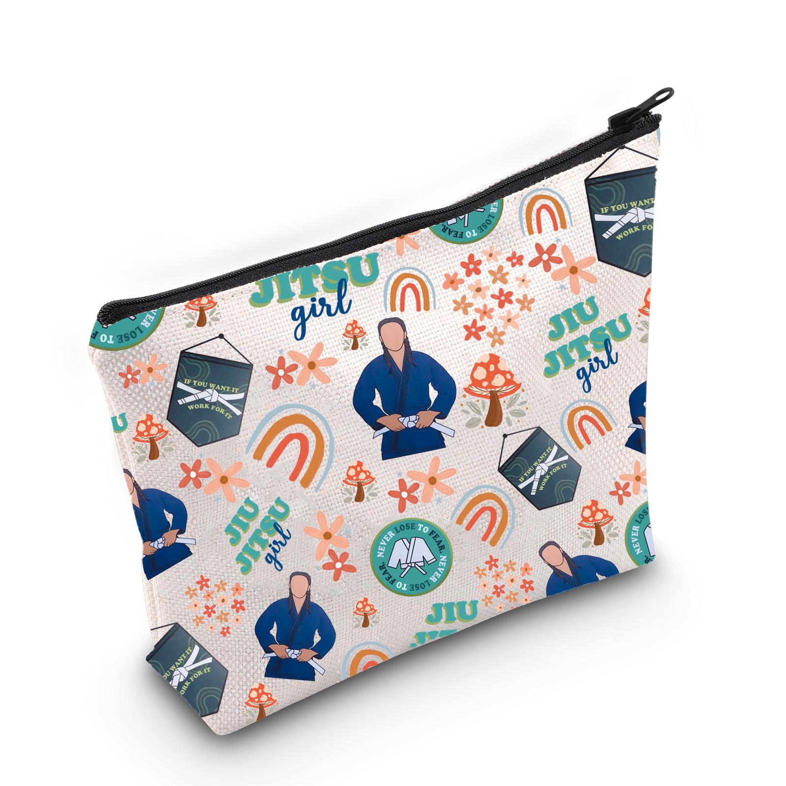 Jiu Jitsu Mom Gift Jiu Jitsu Lover Gift Jiu Jitsu Cosmetic Bag Jiu Jitsu Teacher Gift Martial Art Gift (Lose To Fear Bag)