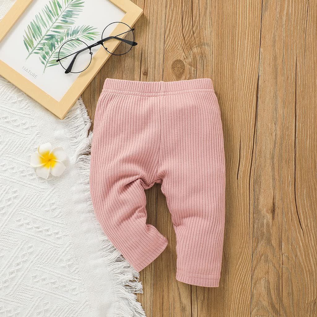 Lot de 3 leggings en coton tricoté pour bébé fille