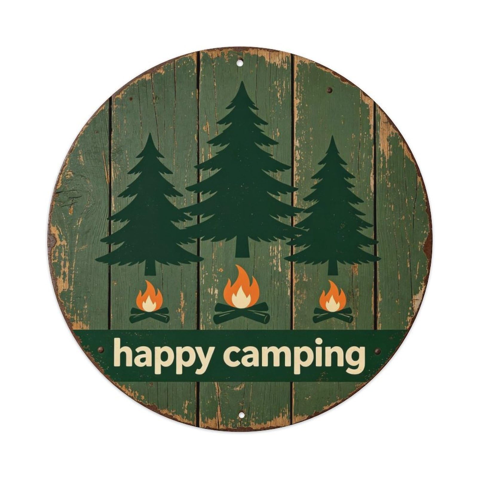 HAPPY CAMPING Metal Tin Sign Plaque