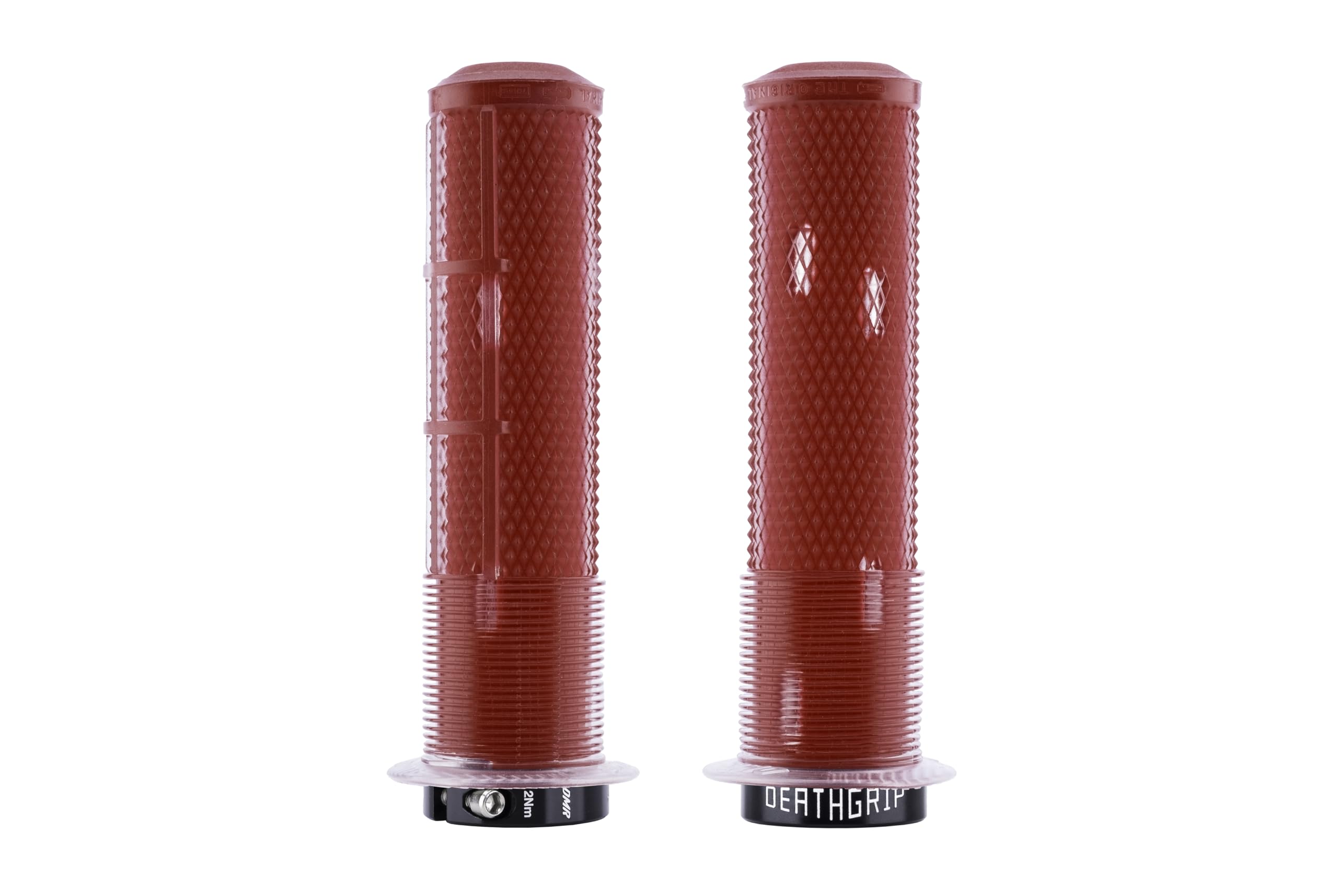 DMR Deathgrip 2 Flanged Handlebar Grips (Clear Red, Thin)