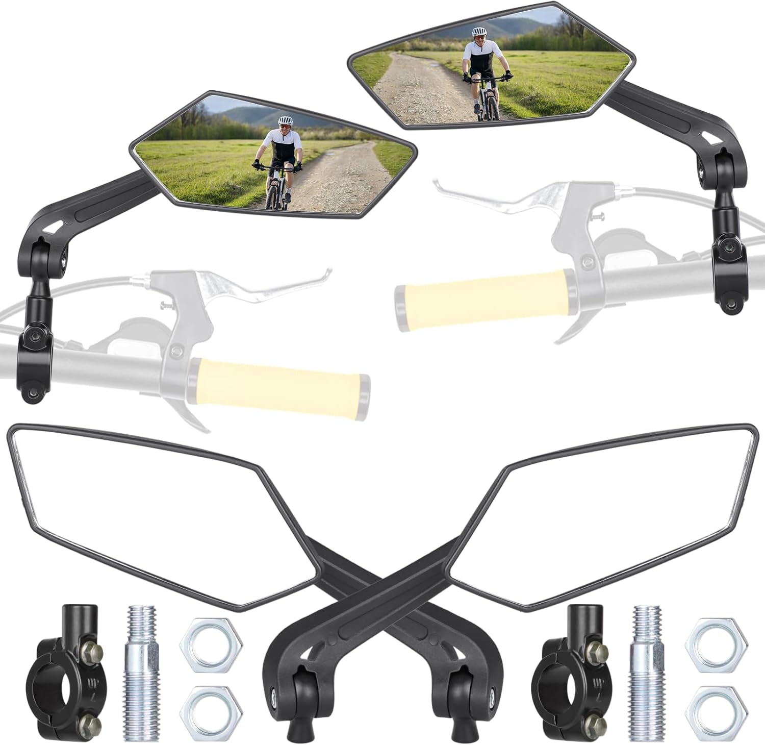yeesport 2Pack Bicycle Mirrors, 360° Adjustable Universal