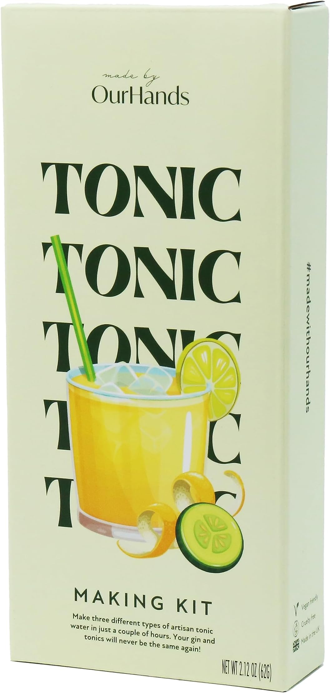 Tonic Water Making Kit by OurHands – Create Indian, Pink, and Spiced Tonic Syrup – Perfect for Cocktail Lovers – Make Your Own Natural Tonic at Home
