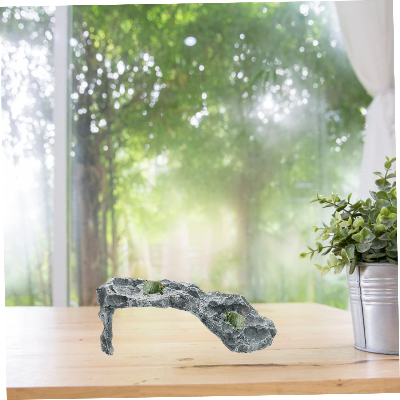 Toyvian Piattaforma di Basking in Resina per Tartarughe Acquatiche, Nascondiglio Naturale per Tartarughe di Terra, Riparo con Aspetto Pietra