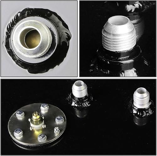 Miniatura 10 de Tanque DNA Motoring - Depósito de gasolina de 12 galones de aluminio ALU-FT-B-TF-12G, 17 galones, Cromado