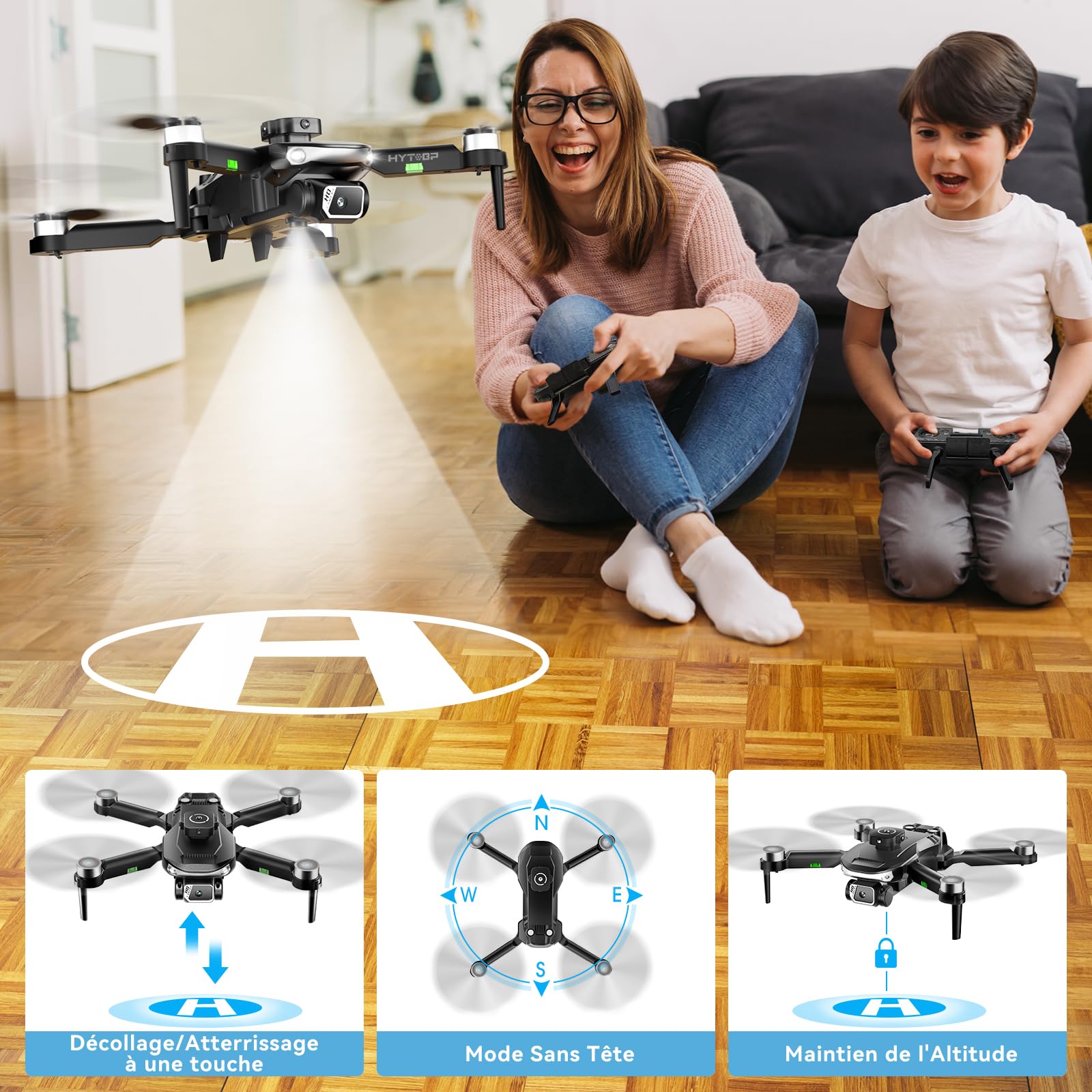 S165 Drohne mit 1080P Kamera für Erwachsene & Anfänger,45 Minuten Flugzeit (3 Akkus), 5G WiFi Echtzeitübertragung, Faltbarer Quadcopter mit One-Key Start(Black)(Standard)