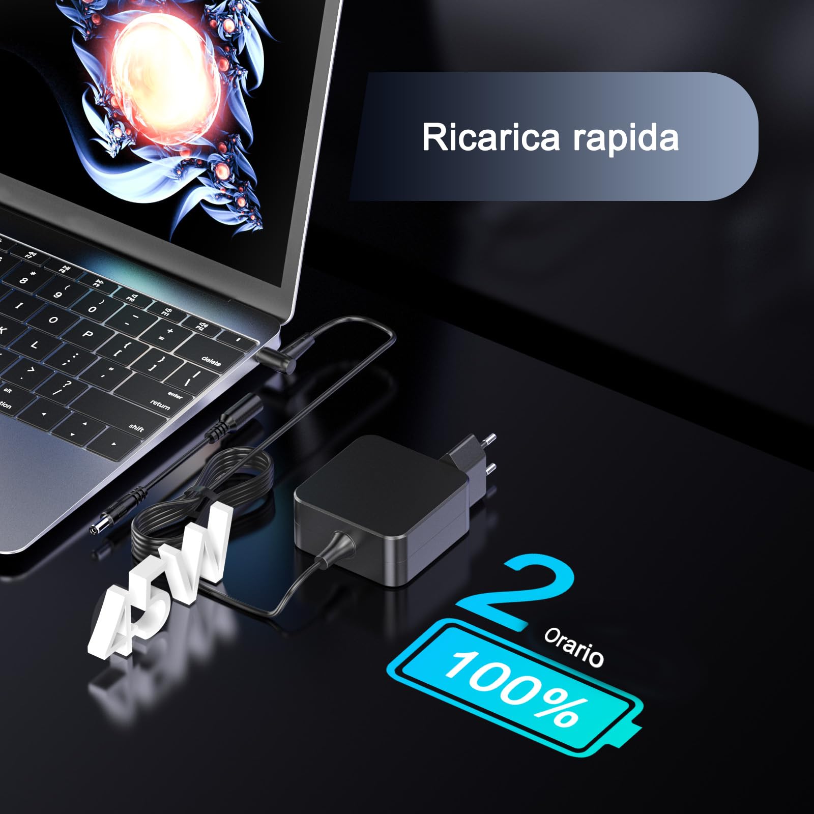 Alimentatore Originale ASUS 65W 19V 3,42A (5.5x2.5)mm Per N10JH N20A P42F - Foto 2