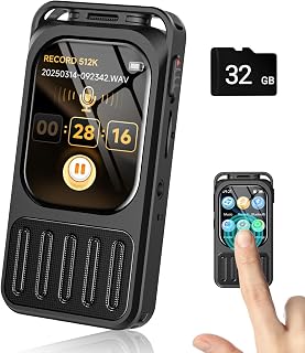 Diktiergerät mit 2 Zoll Touchscreen & Bluetooth, XIXITPY HD 100Std Aufnahmegerät mit DSP-Rauschunterdrückung, MP3, Sprachaktivierung für Meetings Interviews Vortrag Vorlesun