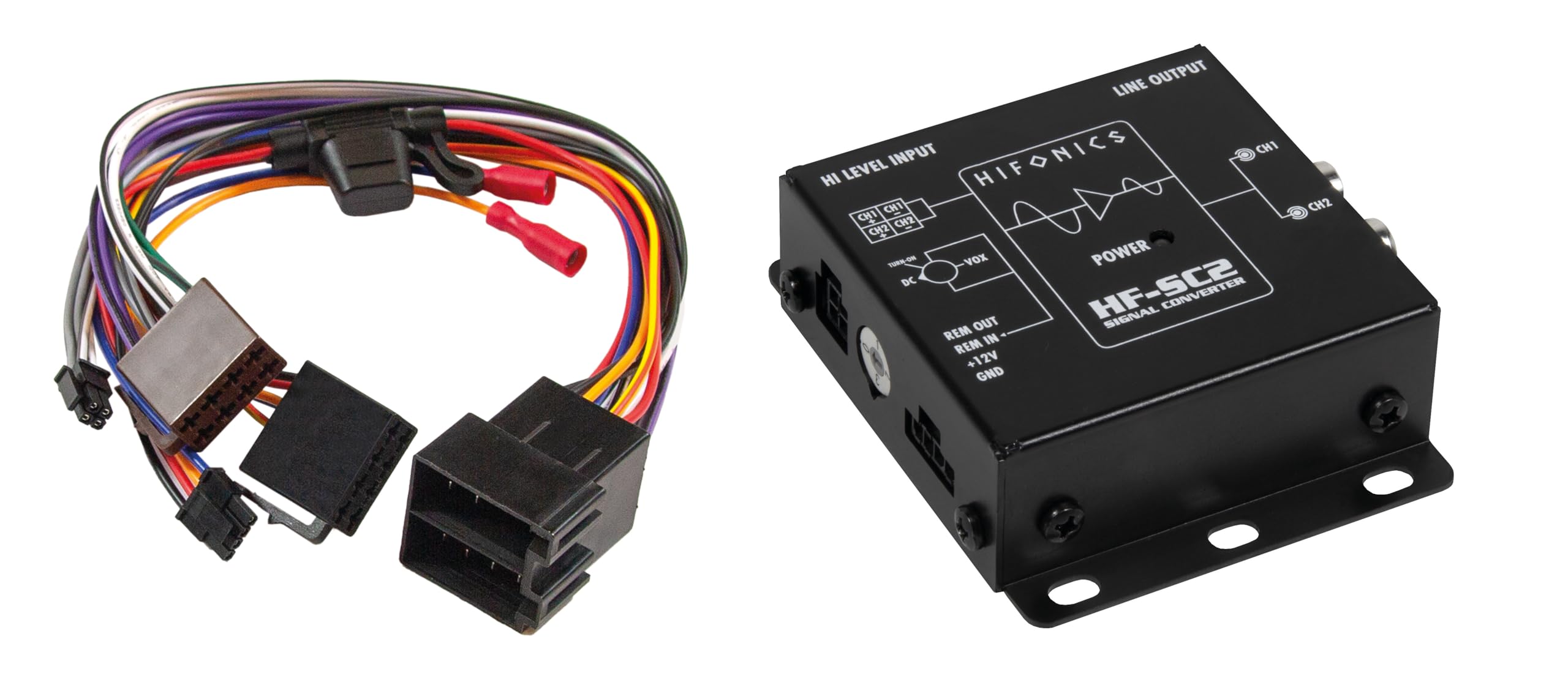 Hifonics HF-SC2-ISO - 2-kanałowy konwerter "High To Low Level" z funkcją automatycznego włączania i przyłączem EPS Plug & play dzięki połączeniu wtykowemu ISO