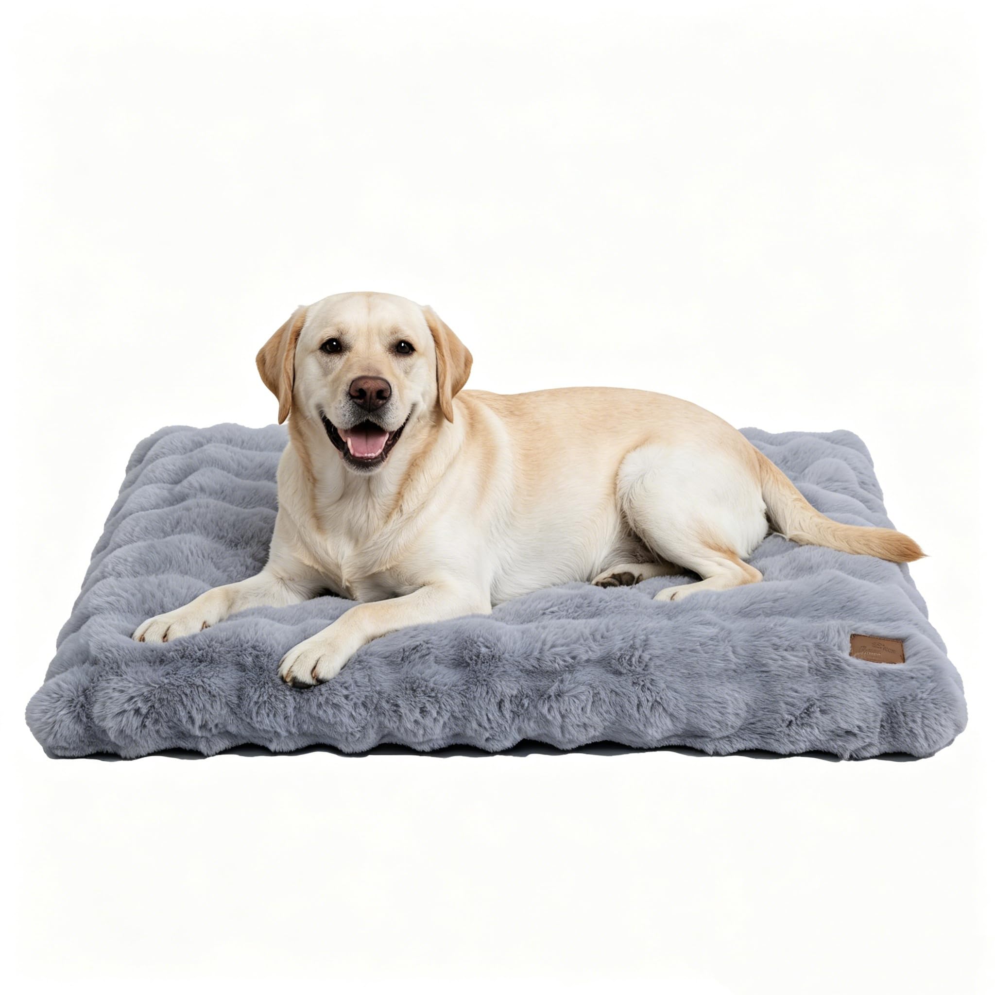BingoPaw Cuccia Cane Extra Grande, Lavabile, 105x70x12cm, Grigio | Cuscino per cani grandi in peluche 500 g/m², morbido e sfoderabile, imbottitura in schiuma, fondo antiscivolo