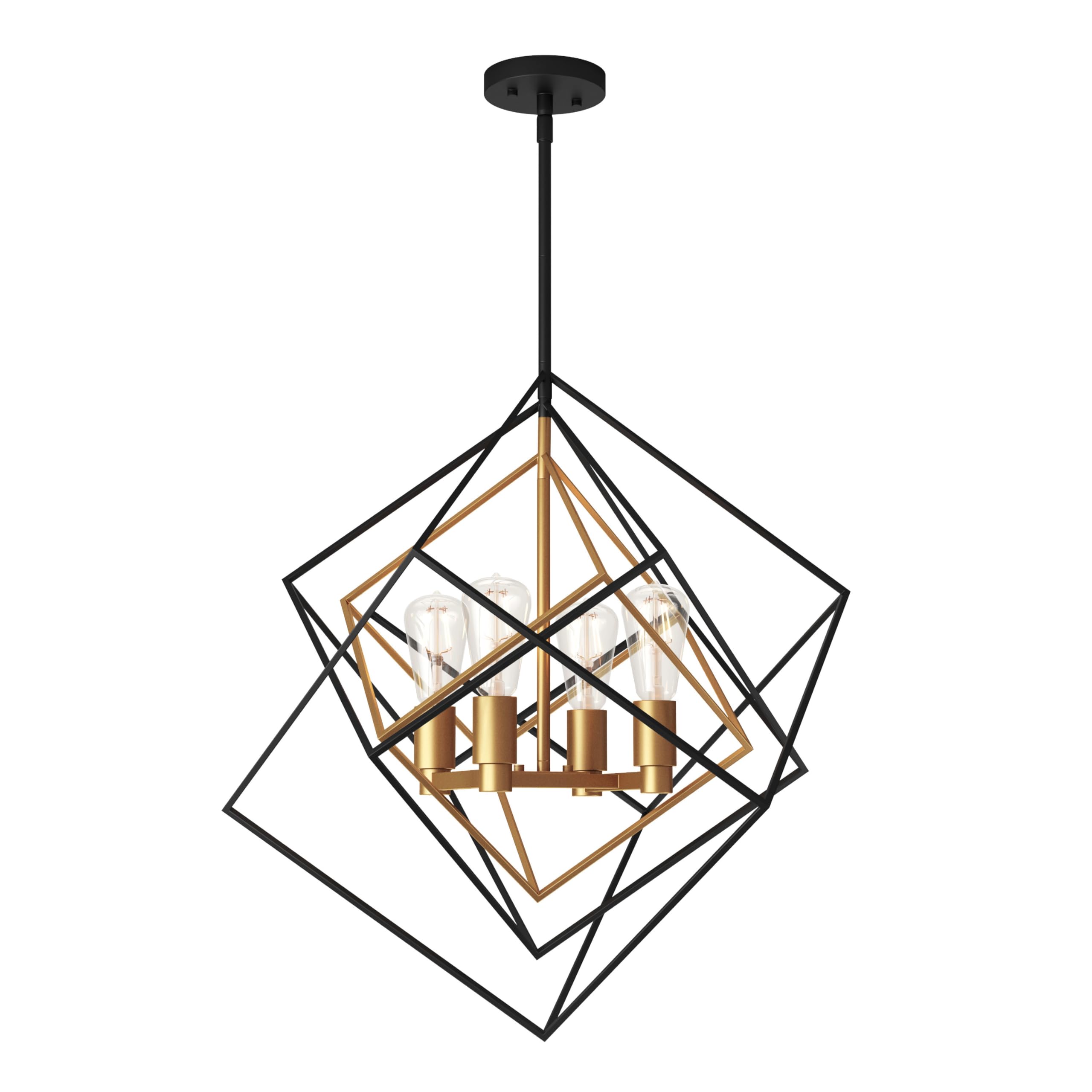 artika Harmonium 4-Light Chandelier, Adjustable Black and