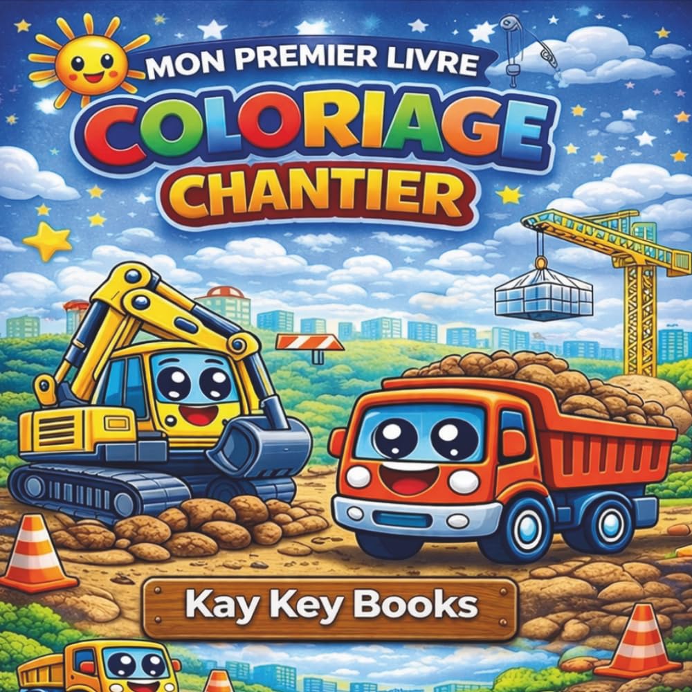 Mon Premier Livre de Coloriage Chantier: Camions, Pelleteuses et Engins pour Enfants