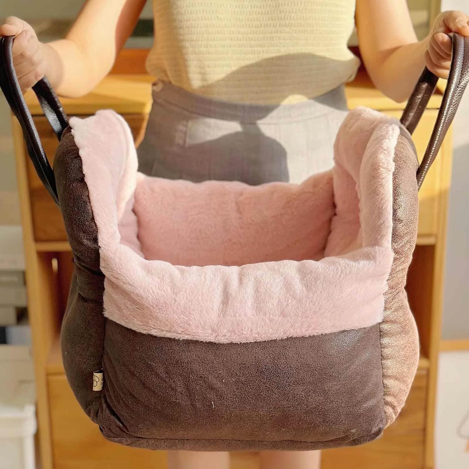 革職人のハンドメイドワンちゃんのトートバッグ お散歩バッグキャリー