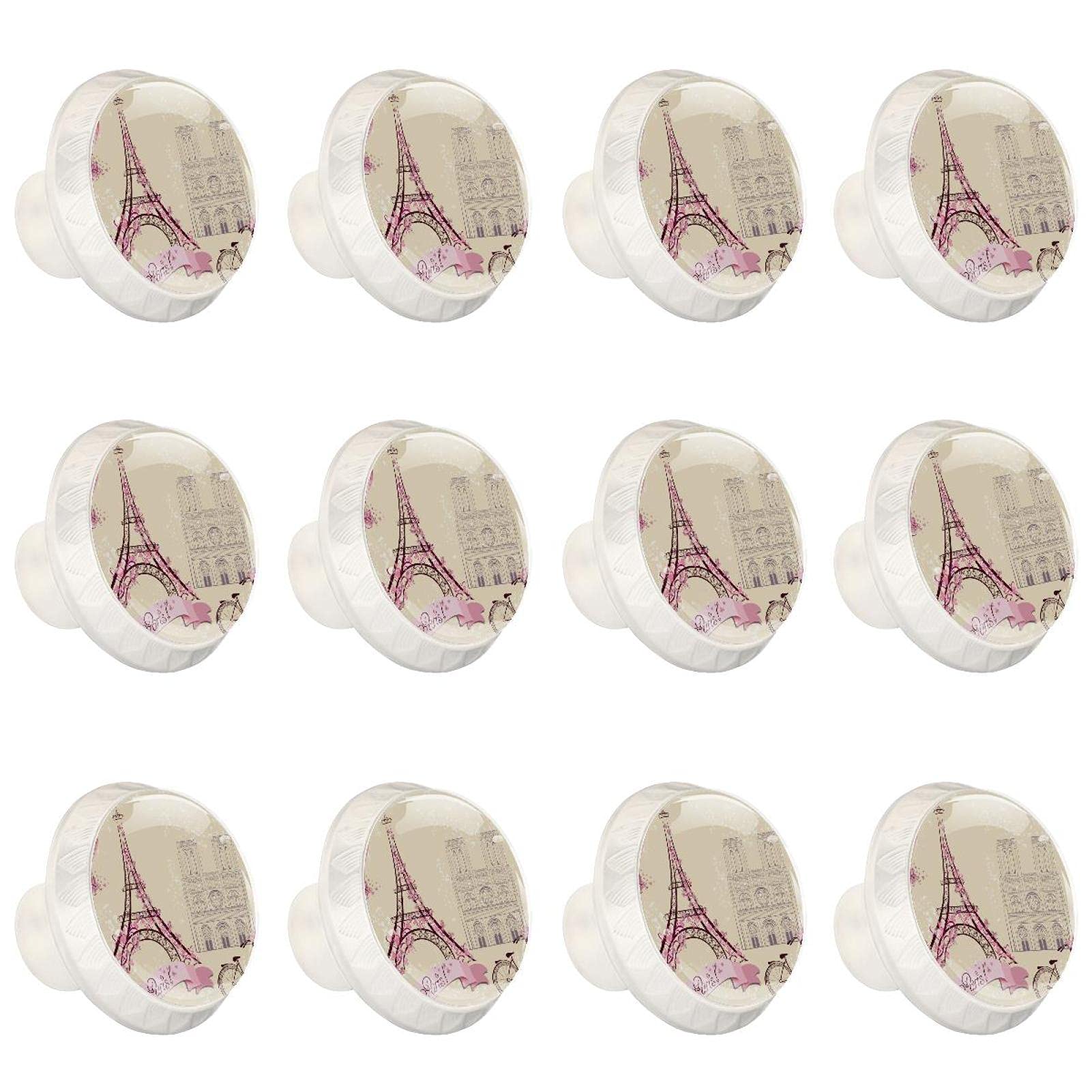 Boutons de meuble vintage Paris pour placard de cuisine et poignée de tiroir de commode ronds