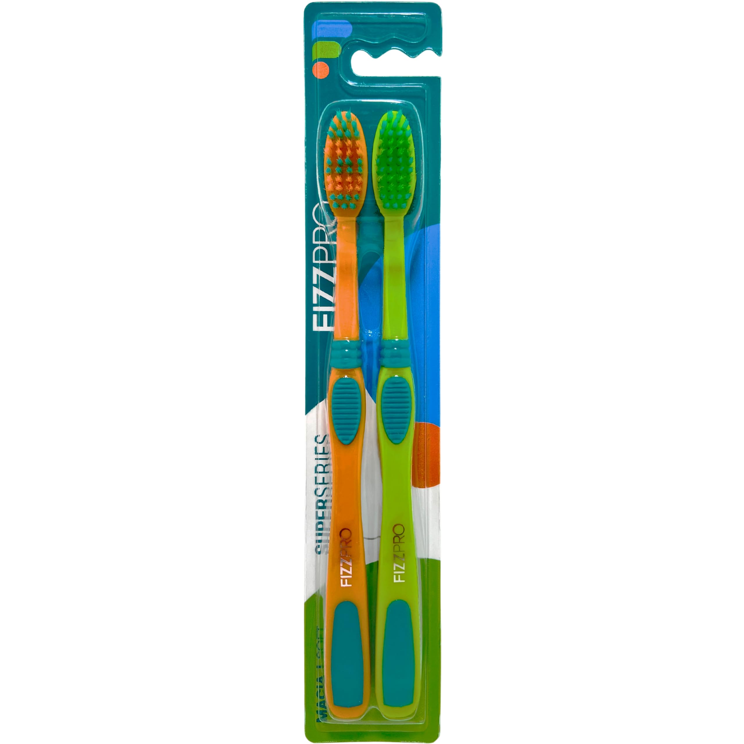 FizzPro, Pack com 2 escovas dentais, SuperSeries, cerdas macias