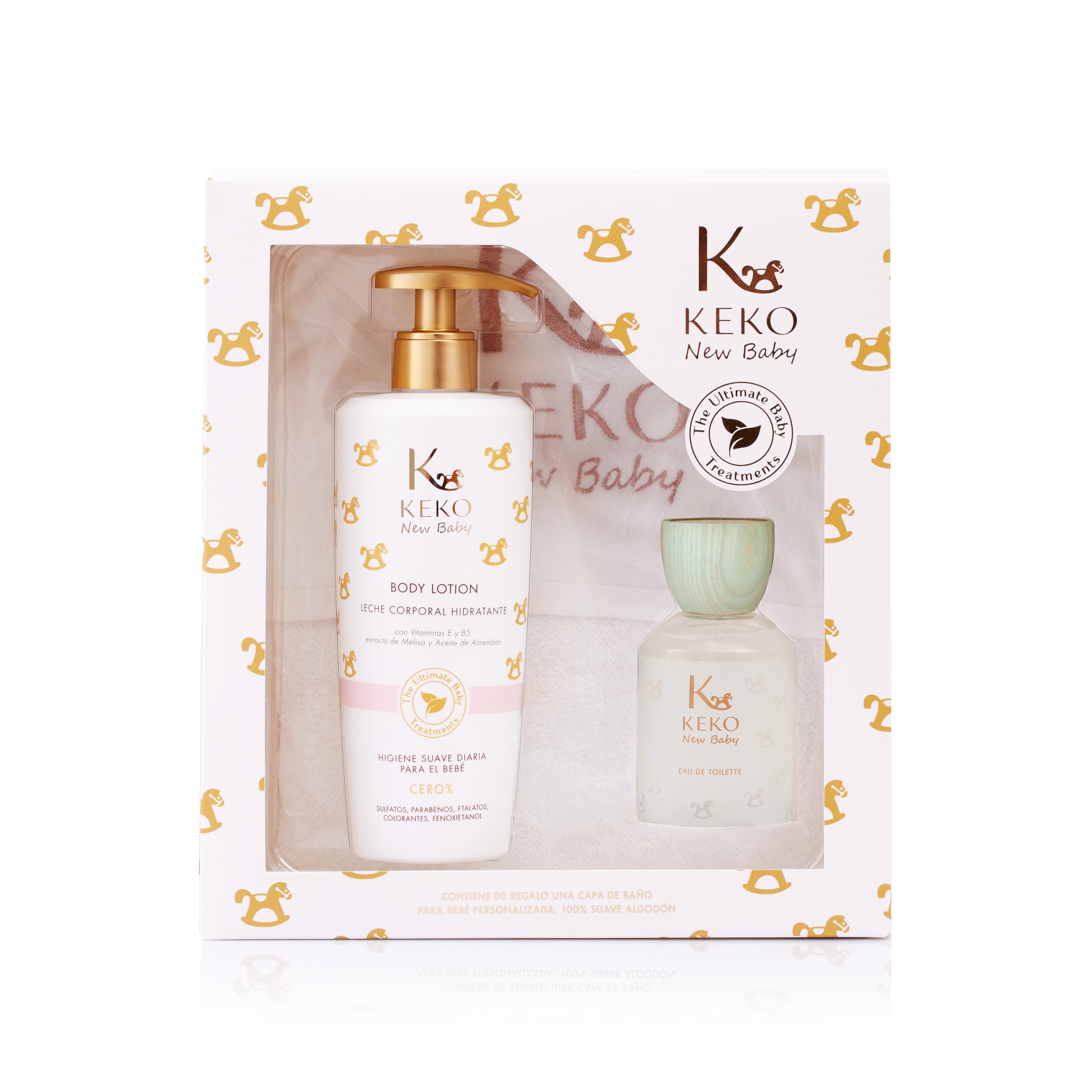 Tulipán Negro - Estuche Bebé, Crema Corporal 500 ml + Colonia Bebé 100 ml + Toalla, Cuidado Suave para la Piel