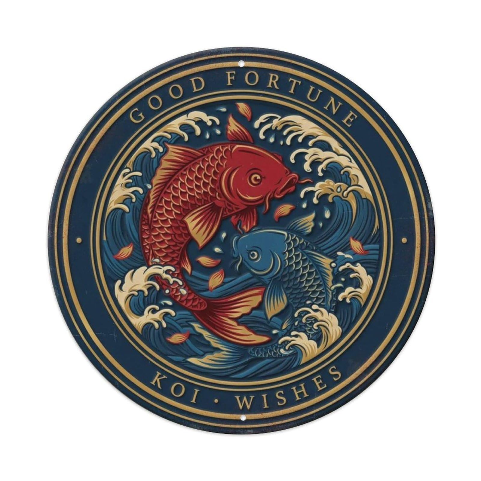3D Embossed Vintage Mermaid Round Metal Tin Sign Plaque
