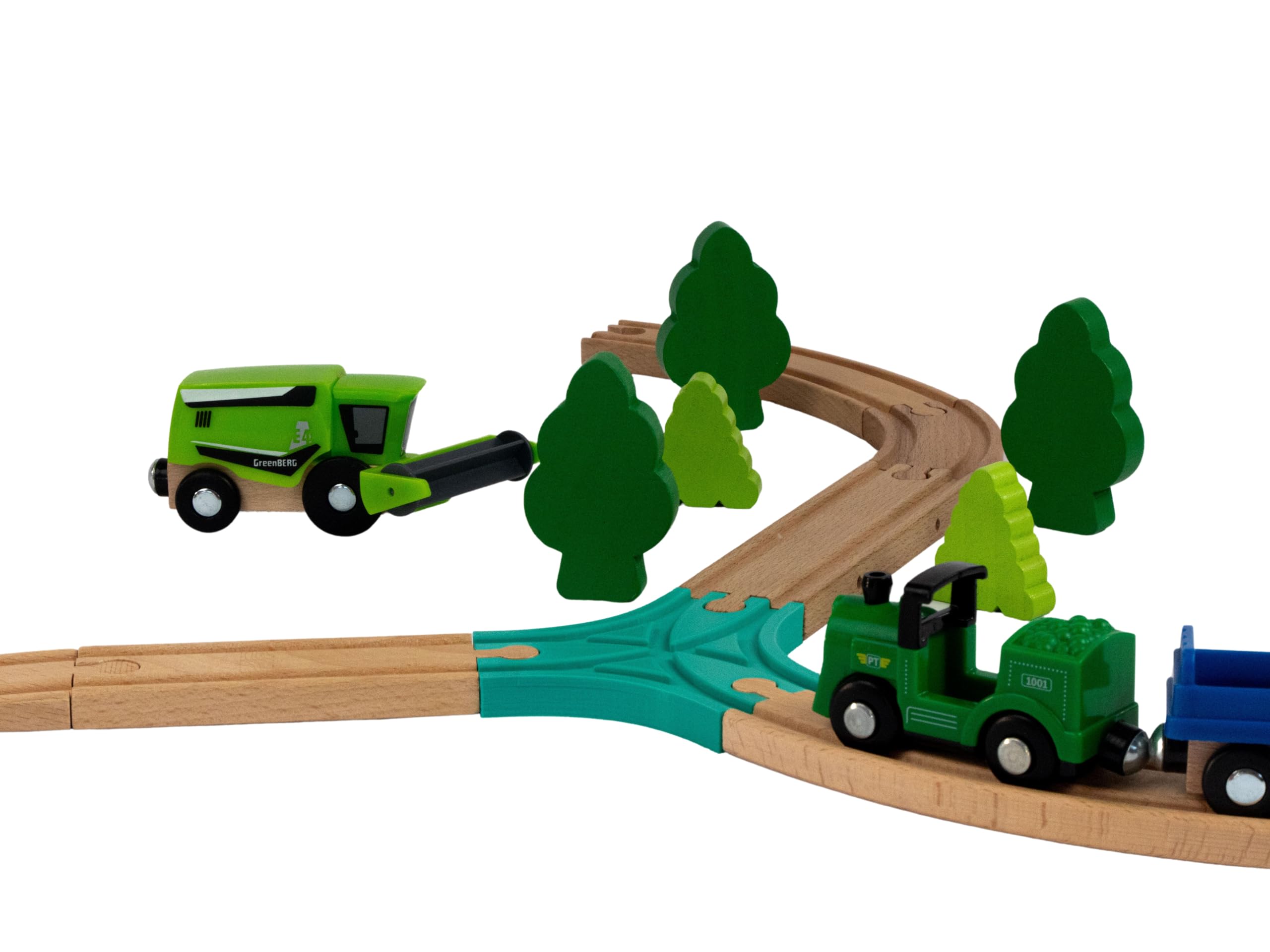 Briocks - 3 Way Intersection 120 for Wooden Train - Compatible with BRIO, Thomas, Lillabo, IKEA, Melissa & Doug, Oxybul, Playtive and many more!
