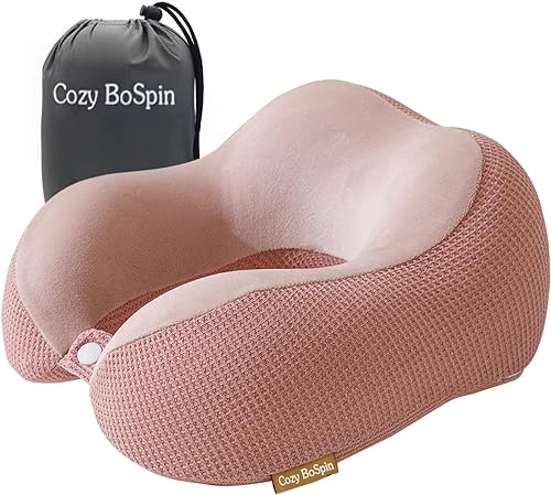 Cozy BoSpin Almohada de viaje Almohada de cuello para viajes, almohada de apoyo portátil de espuma viscoelástica, cómoda y ligera, paquete rápido