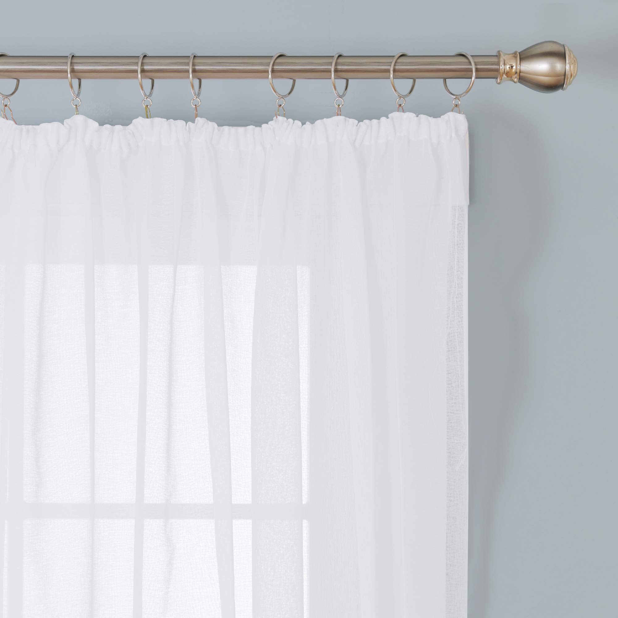 Deconovo Tende Voile per Interni 140x290 CM Bianco 2 Pannelli