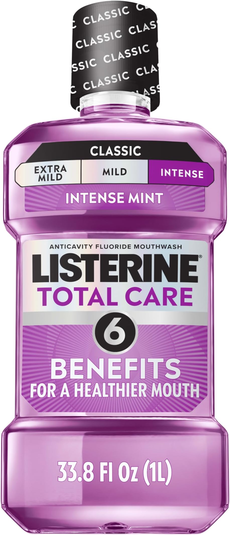 Listerine Total Care Anticavity Mouthwash, Intense Mint, 33.8 fl. oz/1L