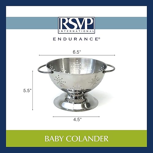 Miniatura 3 de RSVP International Endurance Kitchen Collection Colador de colador Mini acero inoxidable perforado