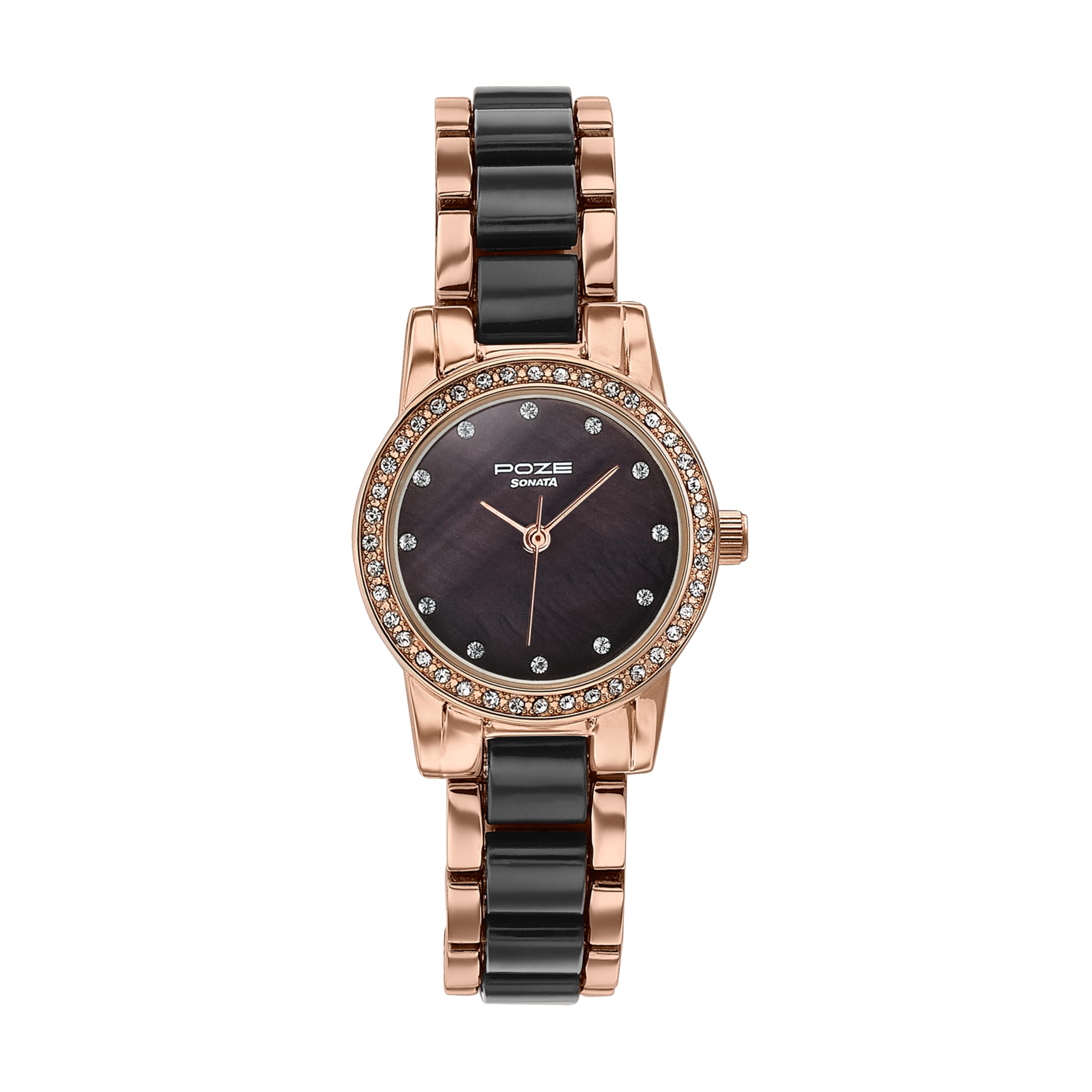 Poze Drop 6 Quartz Black Round Dial Women's Watch | Sheet Metal + Plastic Strap Material | Watches for Women | Watches for Women Analog - SP80136KD02W-image-2