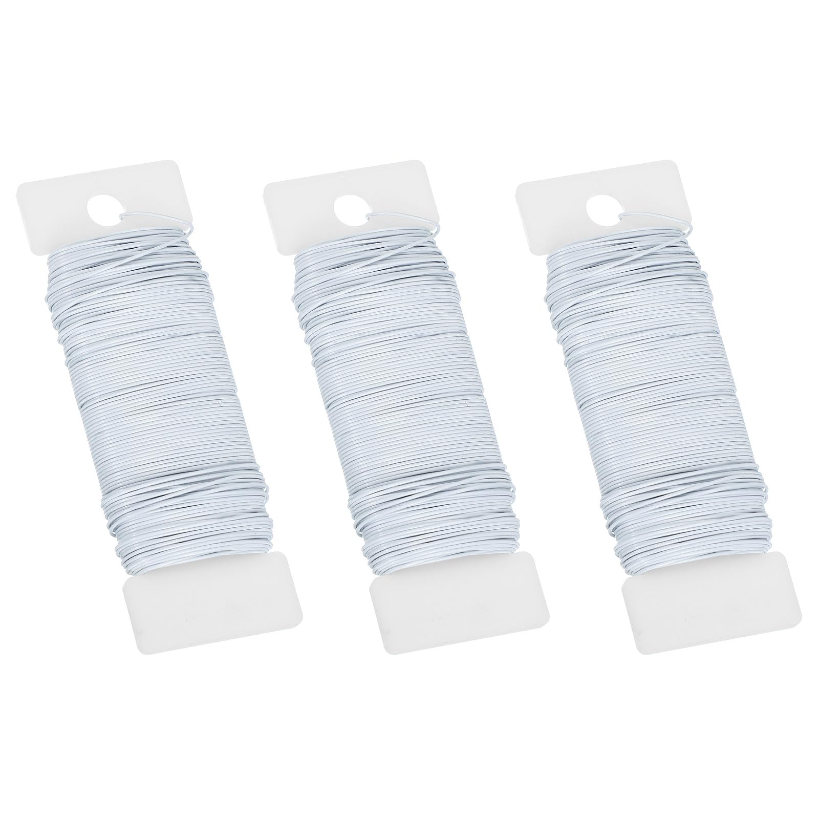 PATIKIL 20 Gauge Floral Flexible Paddle Wire, 115 Yard (345 Feet) Florist Wreath Wire for Crafts Flower Arrangement, White 3 Rolls