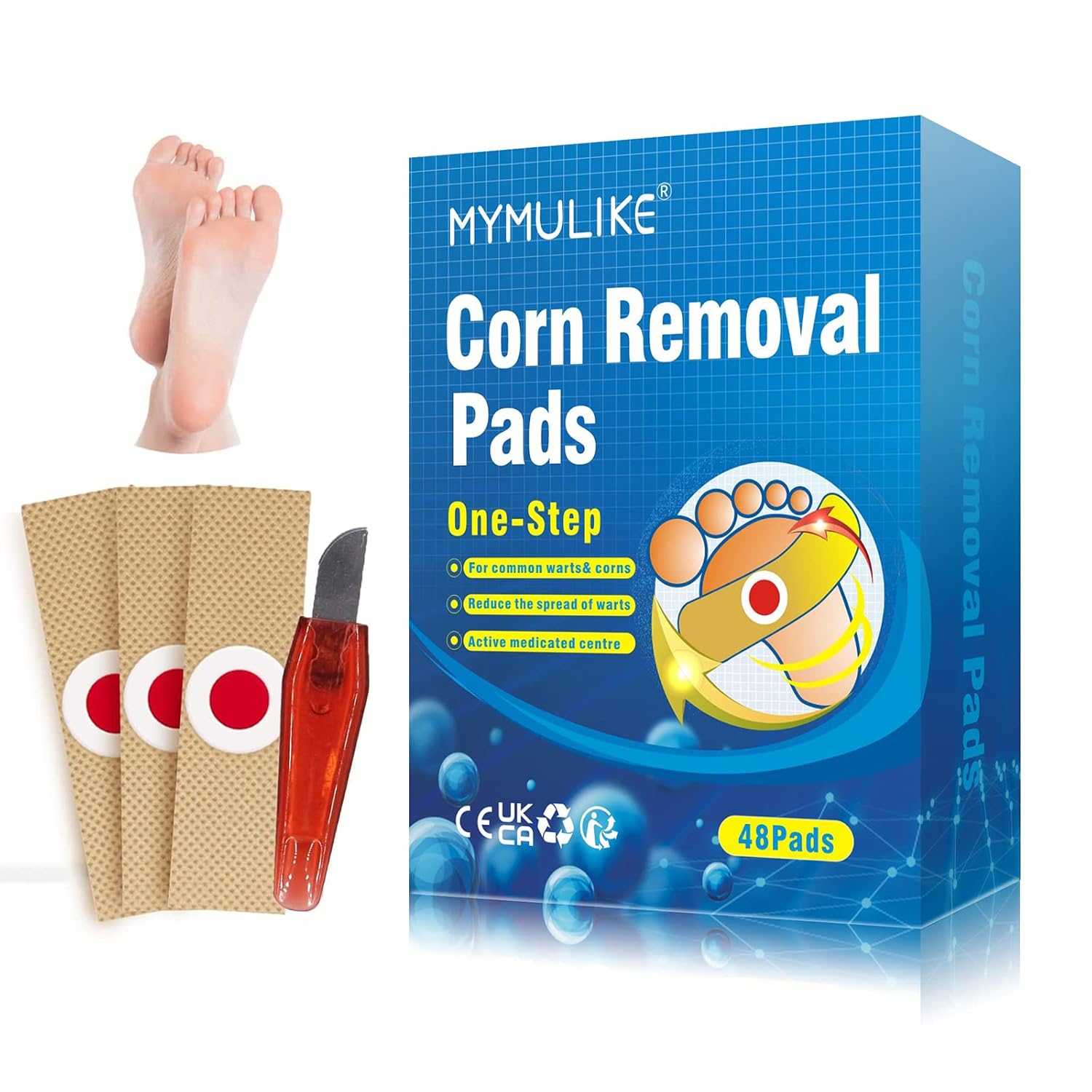 MYMULIKE Corn Remover Pads,48 Corn Removal Pads, Wart Remover, Corn Removal Plaster