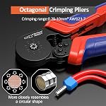 Preciva Ferrule Crimping Kit d'outils, pinces à sertissage octagonale avec 1250PCS Célibataire & Connecteurs de traverses jumelées, bornes à rotin autorégulables AWG 23-7