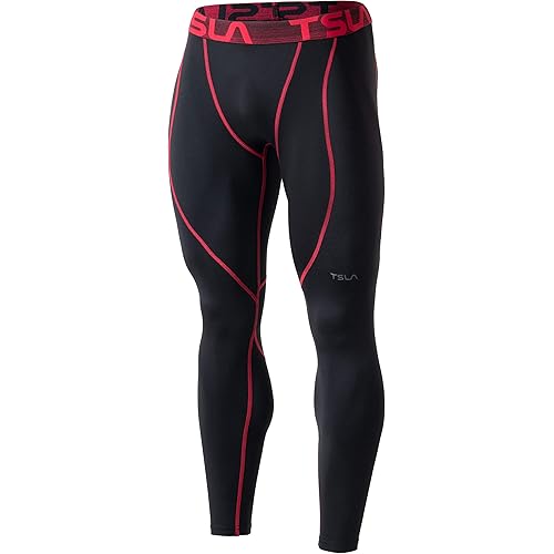 TSLA Men's Thermal Compression Pants, Athletic Sports Leggings & Running Tights, Wintergear Base Layer Bottoms