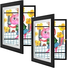 Golden State Art, 10x12.5 Kids Art Frames, Front-Opening Picture Frame Great for Kids Drawings, Artworks, Children Art Projects, Schoolwork, Home or Office (Black Set of 2)