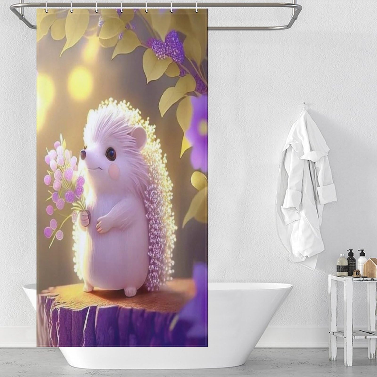 Rideau douche 36x72Inch anti-moisissure en tissu pour petite douche