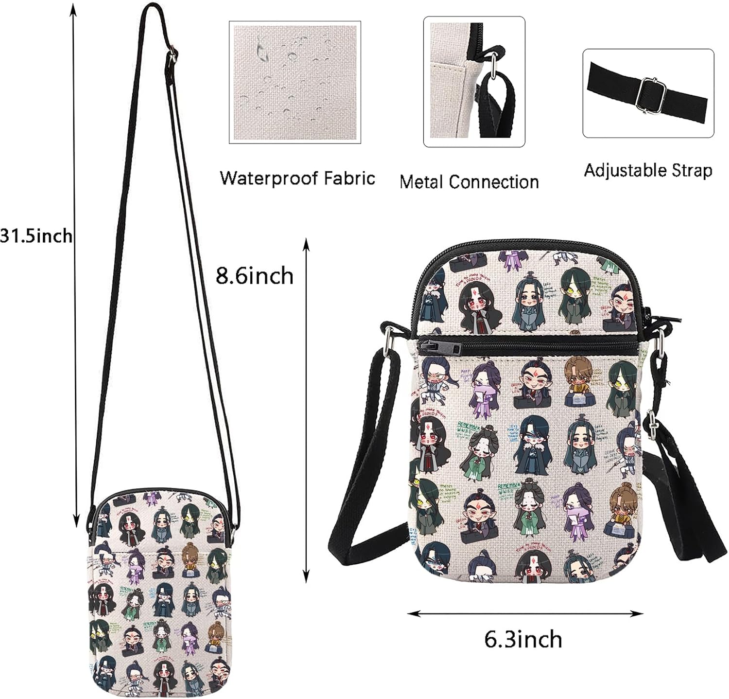 WUSUANED Anime Inspired Crossbody Bag Villain Character Fan Gift Animation Lover Shoulder Bag - Image 4