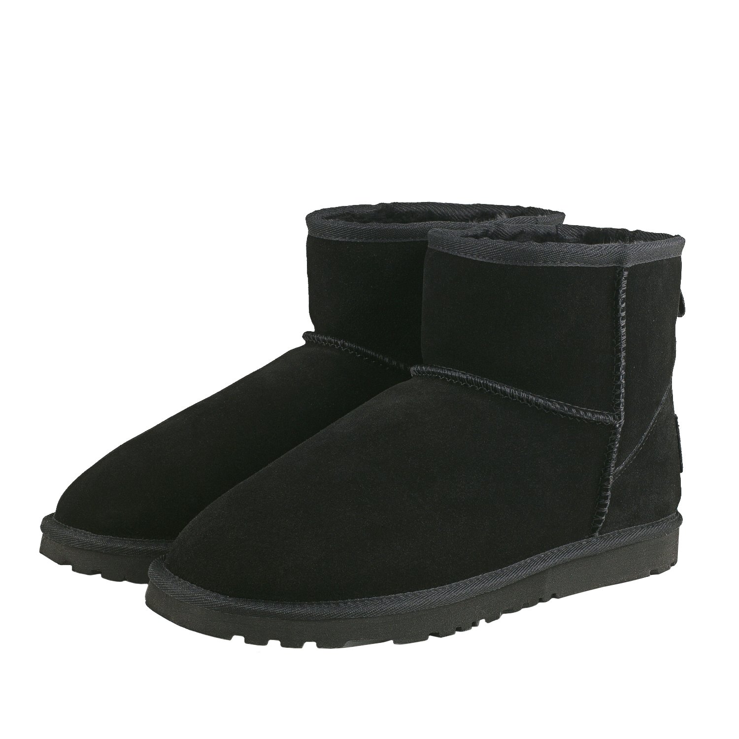 Shenduo Invierno Botines de Nieve de Cuero Clásico | Forradas de Piel Cálido Material Cuero Botas para Clima Frío