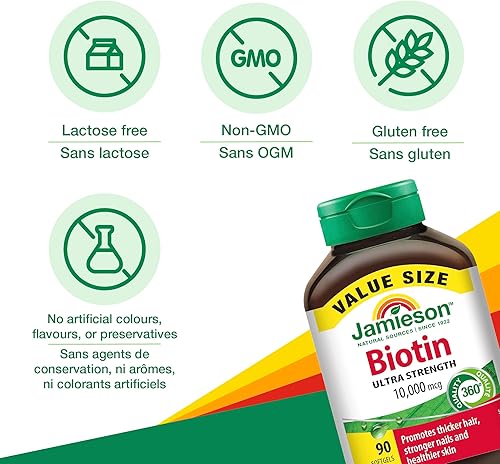 Miniatura 4 de Jamieson Biotina 10,000 mcg Tamaño de valor 90 cápsulas blandas