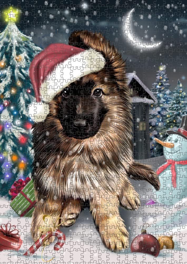 Have a Holly Jolly Christmas German Shepherd Dog Jigsaw Puzzle for Adults - Animal Printed Interlocking Puzzle Game Artwork - Gift for Dog Lover's -1000 Pcs 29.5"x19.7", PZLE58753
