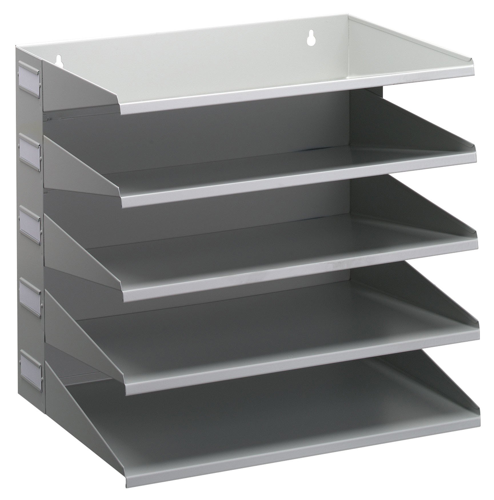 Durable Grey 5 Compartment Labelled Metal Document Filing Letter Tray | A4
