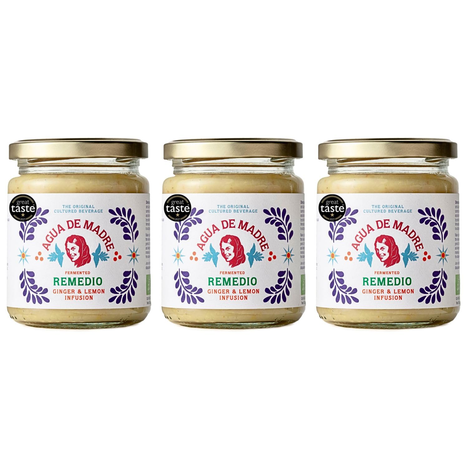 Agua de Madre Fresh Lemon & Ginger Tea Infusion (Pack of 3), Fermented with Immune Boosting properties with Vitamin C & antioxidants