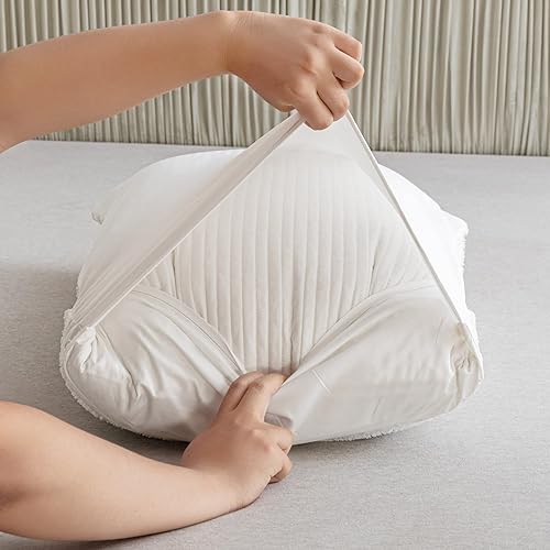 Miniatura 3 de JELLYMONI Paquete de 2 fundas de almohada blancas tamaño King, fundas de almohada de microfibra suave a rayas con cierre de sobre (almohadas no