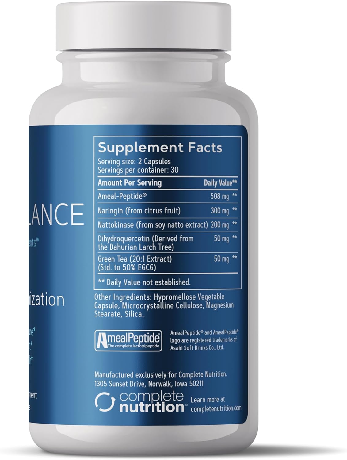 Complete Nutrition HemoBalance Blood Optimization Supplement, 60 Capsules, Supports Hematocrit Levels and Reduces Blood Viscosity - Image 3