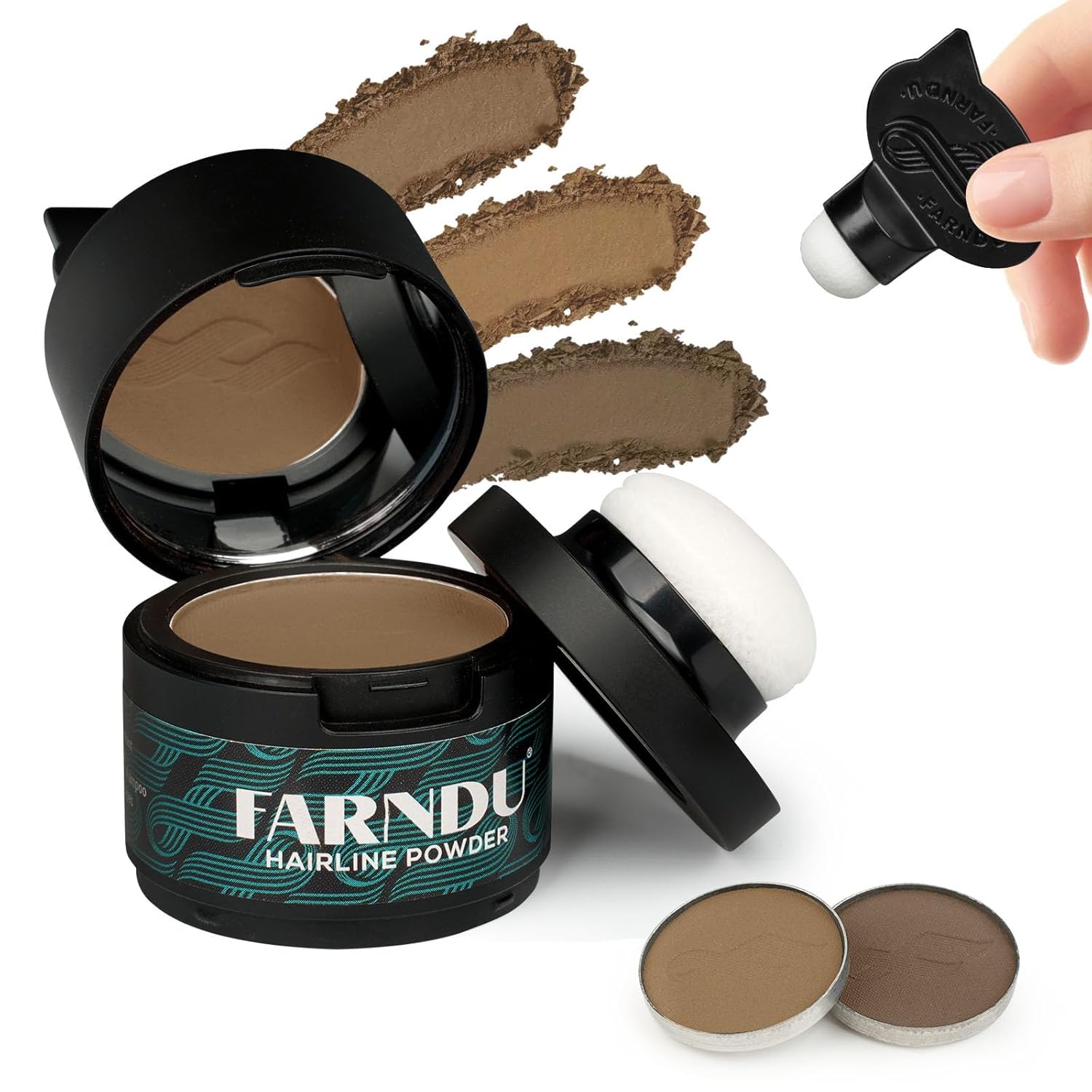 Root Touch Up Hair Color – Hairline Powder, Root Cover Up, Hair Color Concealer | 3 Shades: Light, Medium, Dark Brown | 24-Hour Stain-Proof for Hair, Thinning Hairline, Hair Loss(3 Shades in 1)